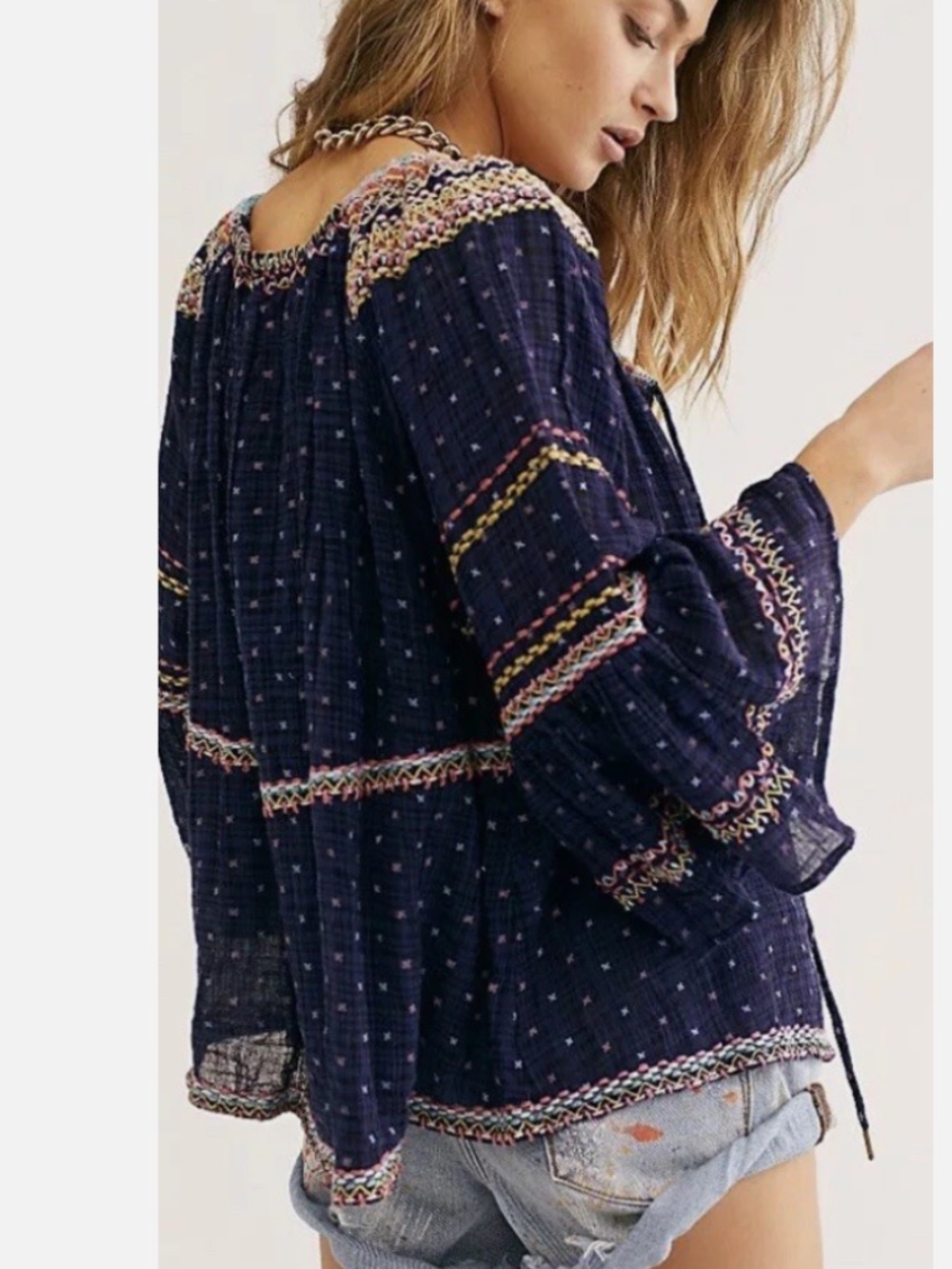 Free People Talia embroidered blouse
